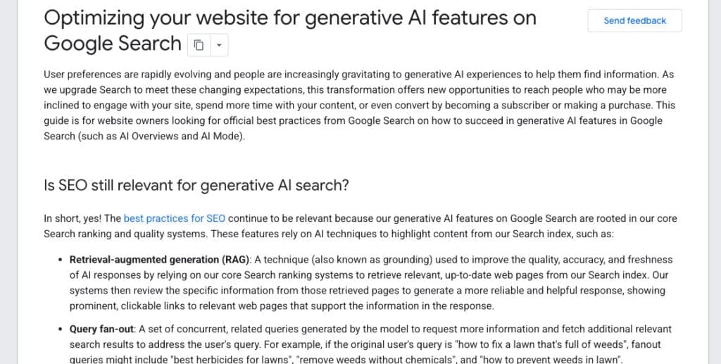 Googles officiella guide kring AI-optimering och AI-sök